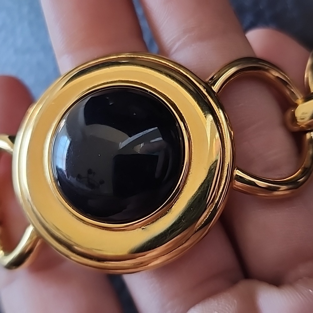 VTG Monet Gold and Black Women's Bracelet - Picture 4 of 8